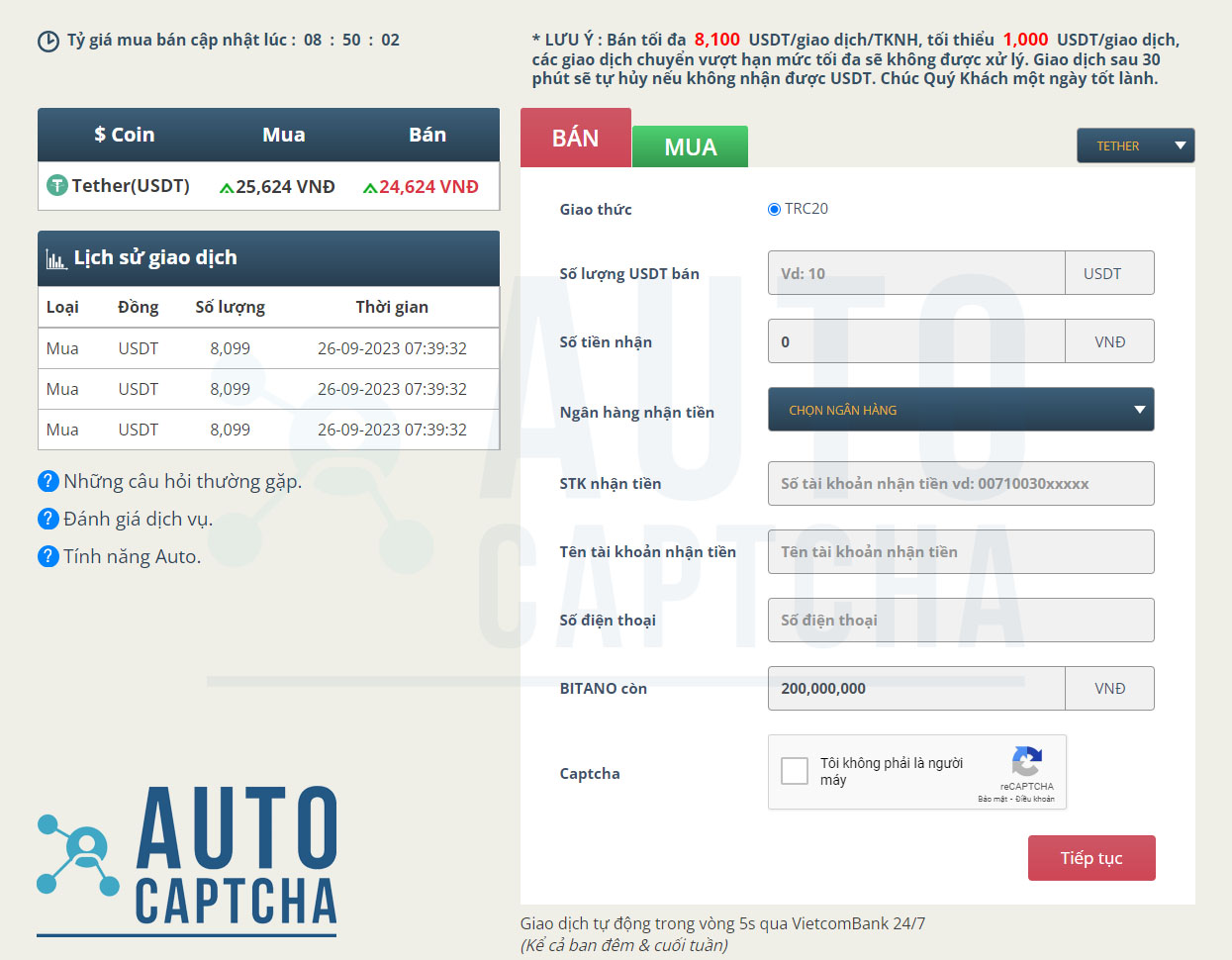 Dịch Vụ Giải Recaptcha v2 trên Bitano.net Dịch Vụ Giải Recaptcha v2 trên Bitano.net