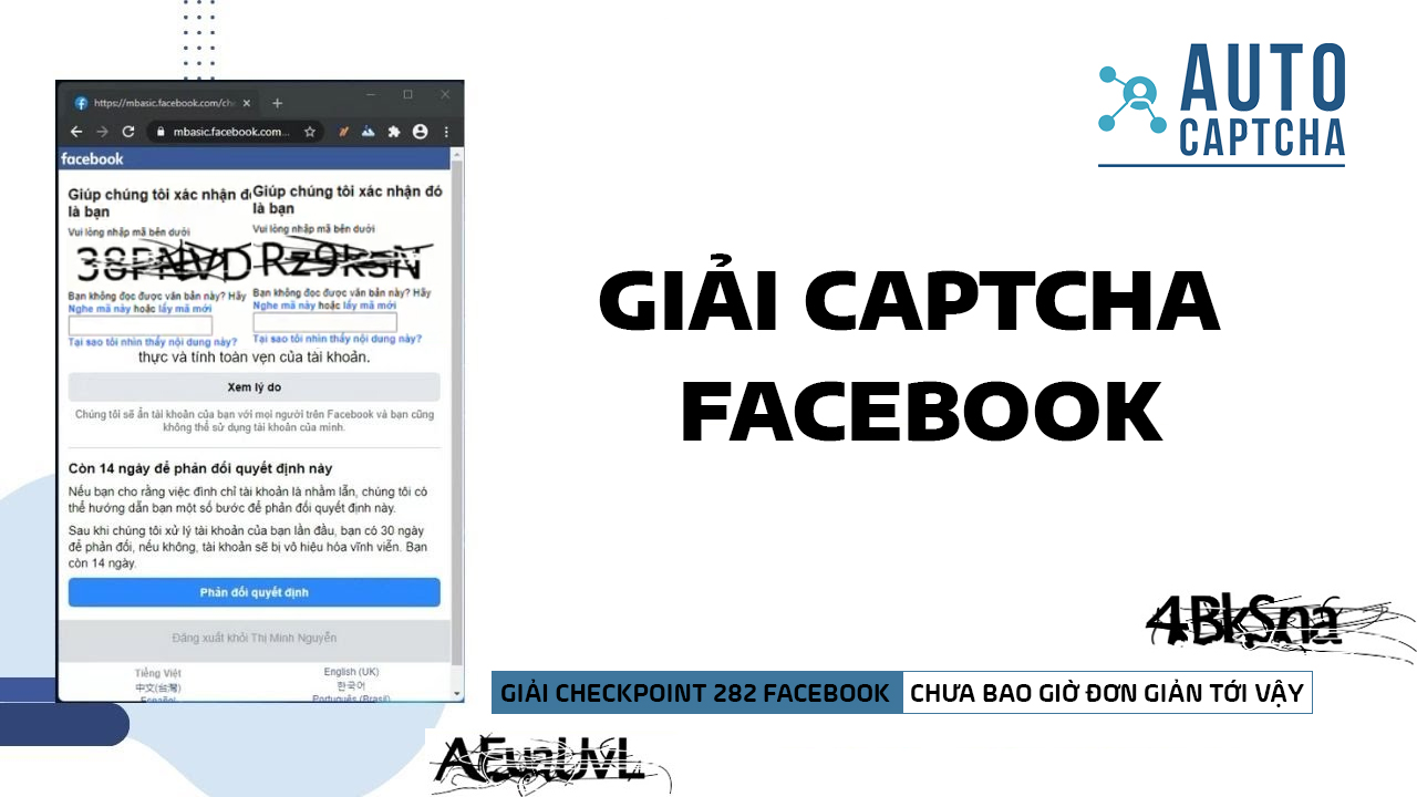 Giải Captcha Facebook Giải Captcha Facebook