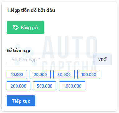 nạp tiền giải Captcha nạp tiền giải Captcha