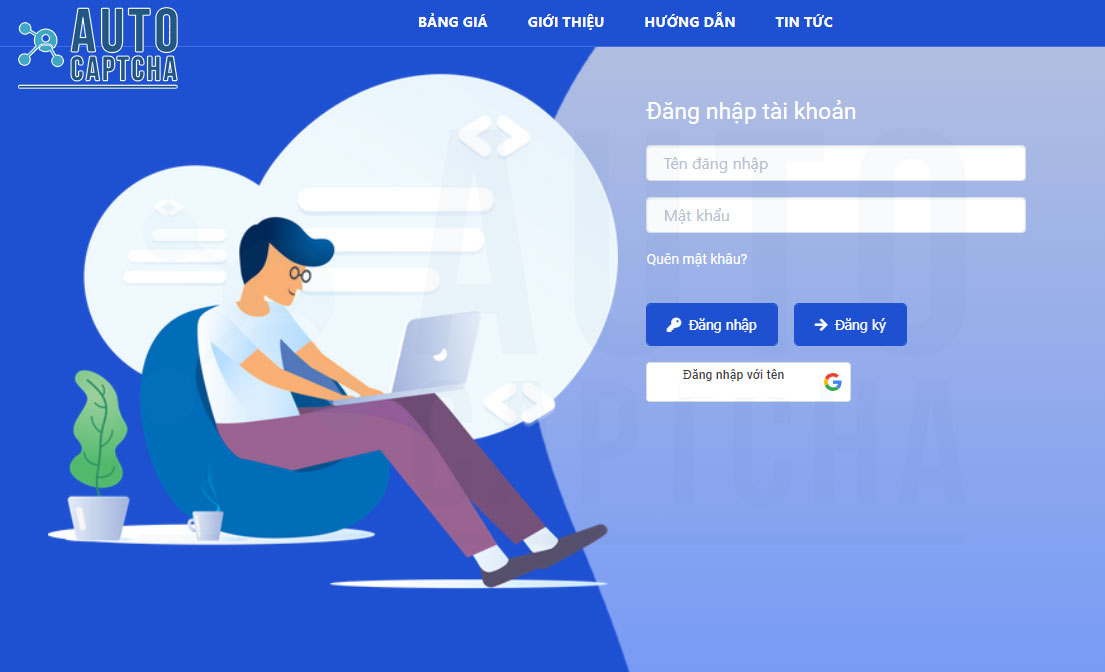 Đăng nhập tài khoản AutoCaptcha để tiến hành giải mã Đăng nhập tài khoản AutoCaptcha để tiến hành giải mã