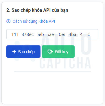 khóa API giải Captcha khóa API giải Captcha